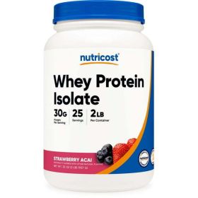 Nutricost Whey Protein Isolate Powder (Strawberry Acai, 2 Pounds)