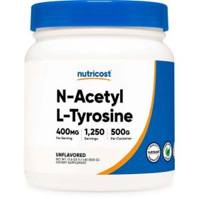 Nutricost N-Acetyl L-Tyrosine (NALT) Powder 500 Grams - Non-GMO Supplement